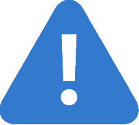 A rounded triangle shaped icon with an exclamation point at its center